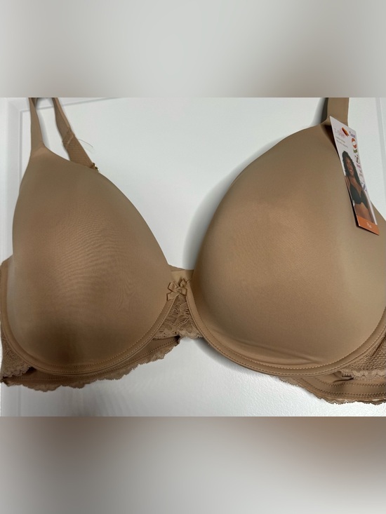 Joyspun Other - Joyspun Seamless Nude T-Shirt Bra with Lace Trim stretch 4 hooks size 46DD